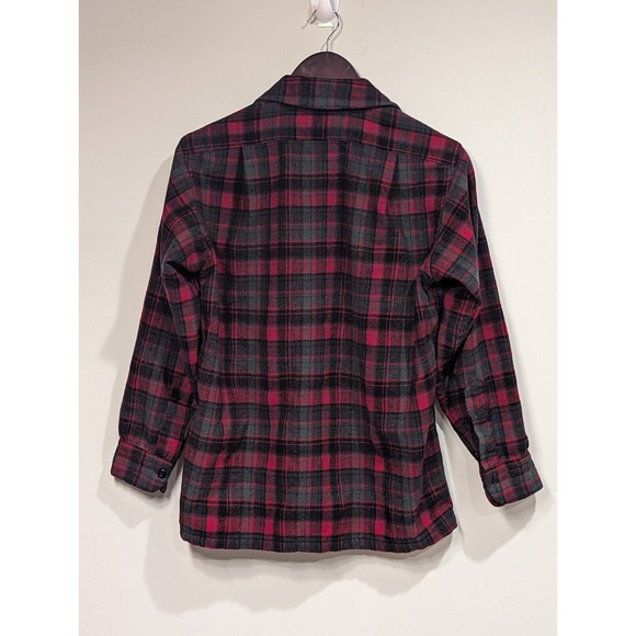 Vintage 1960's Pendleton Plaid Long Sleeve Button Up Wool Board Shirt Small - Picture 3 of 13